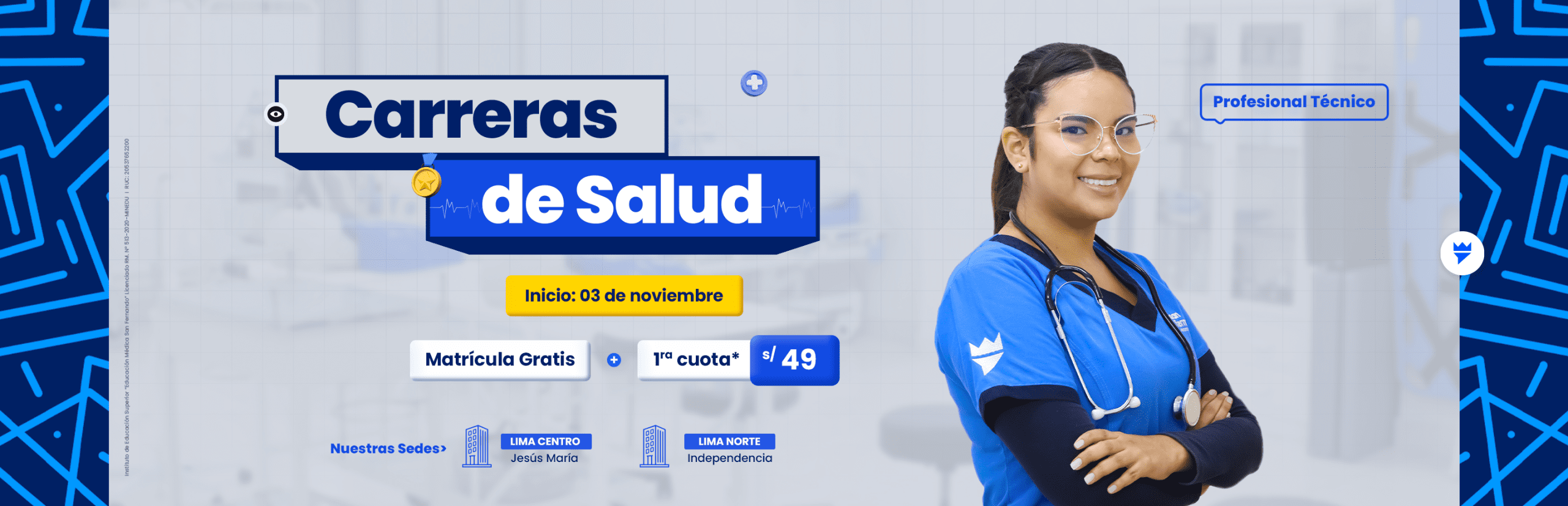 Inicio de clase instituto san fernando carreras de salud enfermeria optoemtria fisioterapia y rehabilitacion inicio noviembre licenciado por minedu