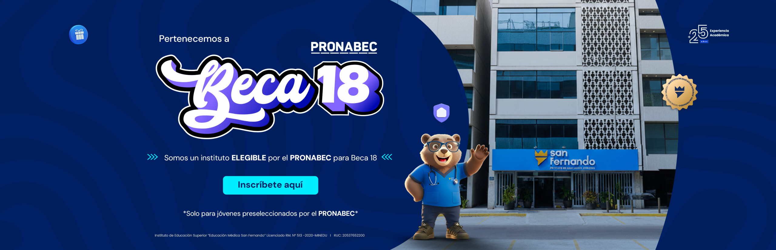 El instituto San Fernando pertenece a BECA 18 PRONABEC