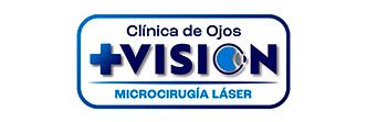 Logo de la Clínica de Ojos +VISIÓN, centro aliado del Instituto San Fernando para prácticas en salud visual