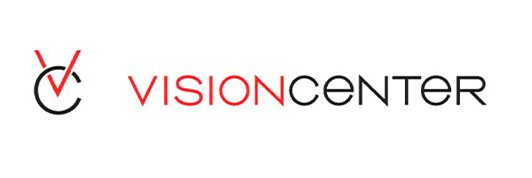 Logo Vision center, pertence a EssiorLuxxotica convenio académico con el Instituto San Fernando, líder en optometría profesional técnico, carrera de salud visual, sector óptico.